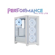 Corsair iCUE 5000X RGB Mid-Tower Case - True White (Four CORSAIR QL120 RGB Fans (2 YEARS WARRANTY BY