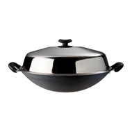 Dolphin Collection Non-Stick Chinese Wok With Stainless Steel Cover - 40cm