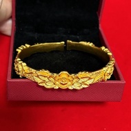 [Best-Selling 50,0000+Pieces] Ancient Method New Chinese Hand-Chisel Engraved Peony Flower Bracelet 