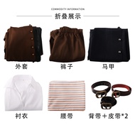 TM ct Pirates of the Caribbean Jack Sparrow Cosplay Jacket Vest Shirt Trousers Costume Set Uniform H