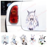 ☛Hot selling Hololive Shirakami Fubuki Vinyl Car Stickers Waterproof Occlusion Scratch Decal Win ♠u