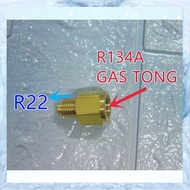 R134A adapter gas tong connector copper fridge gas bottle r134 to r22 gas hose valve converter head 