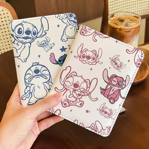 Disney Stitch Leather Passport Holder Covers Case Waterproof Travel Credit Card Wallet Cute Passport