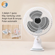 NEW 25W 3 In 1 Clip Fan Strong Wind Protable Adjustable Table Clip Fan Wall Fan Low Noise Kipas Meja
