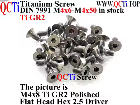 1EA DIN 7991 M4 Titanium screws M4x6 M4x8 M4x10 M4x12 M4x14 M4x15 M4x16 M4x18 M4x20 Flat Head Hex 2.