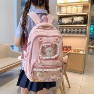 Cute Ita Bag Lace Girl Ita Backpack Badge Transparent Backpack Large Capacity College Students Schoo