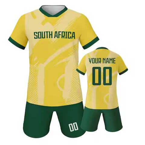Custom Kids Soccer Jersey Set South Africa Football Uniform Personalized Name Number Youth Team Trai