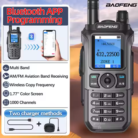 BAOFENG UV-21 PRO Walkie Talkie V3 Multi Band Bluetooth App Programming Wireless Copy Frequency Type