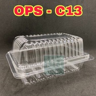 TAPAU - (50pcs± )GC - GO-13 OPS-C13 Plastic Tray with Lock  Bakery Disposable Plastic Clear Food Box