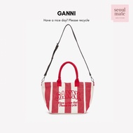 [ from South Korea ] GANNI Have A Nice Day Stripe Tote Shoulder Bag A5974396
