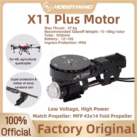 Hobbywing X11 Plus Motor 11118-85KV High Power Motor 4314 Fold Propeller Max Thrust 37kg/rotor For 3