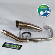 Cheap racing exhaust R9 H2 Titan Stainless for Sonic Satria Fu R15 CBR150R Vixion Byson Scorpio Verz