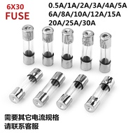 10 pcs 6x30mm Rapid glass fuse 1A 2A 3A 4A 5A 8A 10A 15A 20A 30A fuse 250V electric classification