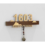 Solid wood Hdb Unit Number Signage Durable Door Unit Number Hotel Apartment Signage House Number Pla