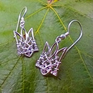 Ukrainian trident with sabers silver earrings,Ukraine Silver tryzub with sabers