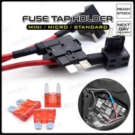 Mini Micro Standard Blade Fuse Tap adapter Holder Fius Tap Line ATM APM Car Truck (1PC) (Fuse Not In