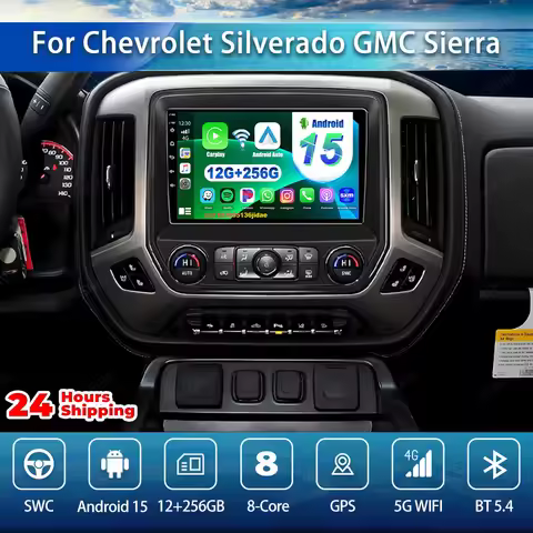 Android 15 Car Radio For Chevrolet Silverado GMC Sierra 2014 2015-2018 Stereo QLED Systems Autoradio