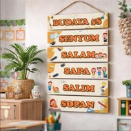 Prima Shabby Wall Decoration for School Classroom Culture 5S 6S Wooden 48x30cm