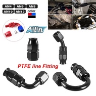 PTFE Teflon AN3 4 6 8 10 12AN Fuel Oil Hose Line End Fitting 0 45 90 180° Quick Connector