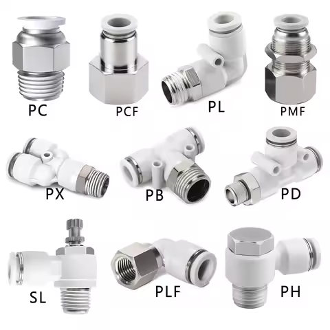 High-quality White Pneumatic Quick Connector PC PMF PD PLM PL Air hose 4 6mm 8mm 10mm 12mm BSP Exter