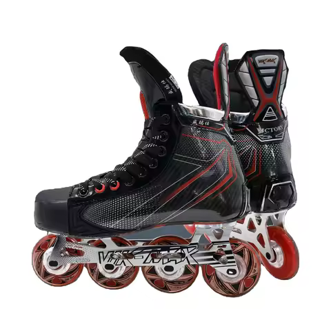 Professional Ultralight PVC Leather Roller Hockey Skates Inline Hockey Skating Shoes