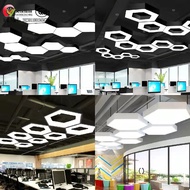 LED Office Light Hexagonal Chandelier Office Lighting Hexagonal Chandelier Shopping Mall Gym Honeyco