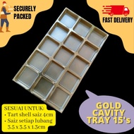 (5 TRAYS) 15-hole Gold Tray Cavity for tart & chocolate box