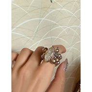 Gold Pearl Double-Layered Oyster Ring