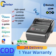 Printer Thermal printer bluetooth buat hp printer mini Portabel 58mm dengan Kertas Gratis 3 roll Blu