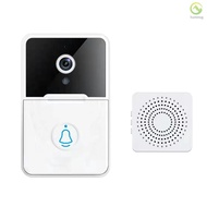 ☀[HOM]Wireless Video Doorbell Camera Visual Smart Doorbell with Motion Detection Night Vision 2-Way Audio Real-Time Monitoring AAA Batteries Powered