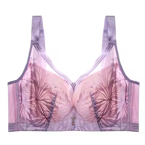 Plus Size Bra Ultrathin Lace Bralette For Woman Push Up Brassiere Adjustable Full Cup Bras Underwear