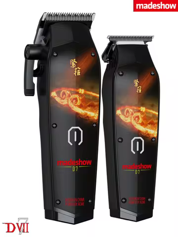 MadeShow D7&Ⅶ New M10+M11 Professional Hair Clipper + Trimmer Set 0.1mm Hair Cutter Cutting T Blade 