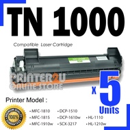 5x Compatible Laser Toner TN1000 For Brothe* HL-1110 DCP-1510 MFC-1810 MFC-1815 HL-1210W DCP-1610W H