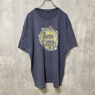 古著 Amos Lee 短袖圓領標誌印花襯衫，背面印花，巡迴演出 T 卹，灰色，復古，L 碼