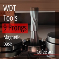 Wdt Tool 9 Prong Espresso Coffee Distribution Magnet Stand Needle Distribution Coffee Tamper Barista
