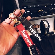 Supreme Keychain Leather Tide Brand Car Keychain Tide Brand SUPREME Creative Key