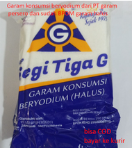 Garam konsumsi beryodium dari PT garam persero dan sudah BPOM garam halus  250 gr