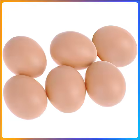 6/12/18/24pcs Plastic Eggs Chicken House Small Fake Eggs Farm Animal Supplies Cages Accessories Guid