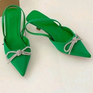 Women's shoes with pointed ribbon straps heels Ribbon Strap Heels