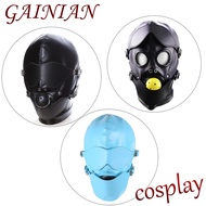 2026 Halloween Latex Hood Mask Leather Head Hood Sexy Black Cosplay Mask for Women Men Party Role Ga