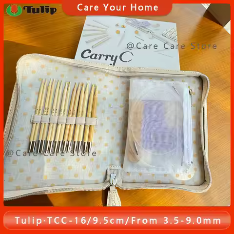 Original Japan Tulip TCC-16 CarryC 9.5cm Interchangeable Bamboo Circular Knitting Needle Set Knittin