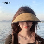 NEW vineyStraw Hat Female Summer Vinyl UV Protection Sun Hat Ladies Sun Protection Hat Beach Sun Hat Black khaki R52P