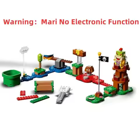 Super Bros. Game Series MOC Scan Code Building Blocks Adventures with Marioed Starter Course Sets Ch
