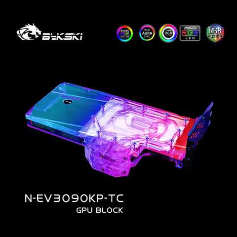 Bykski Water Block Use for EVGA GeForce RTX 3090 Kingpin Hybrid GPU Card /Active Backplate Cooling N