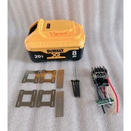 Dewalt 8AH 20V Li-ion battery circuit case with 2 rows of cells 21700 has battery indicator led, acc