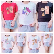 WOMEN'S FACE LINE Aesthetic DTF Quality Print T Shirt for women with Sizes XS to Plussize