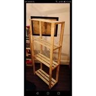 DIY rak kayu pallet pine 4 tingkat