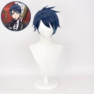 Anime Deuce Spade cosplay wig 30cm blue short synthetic hair with Rose net Heat Resistant Fiber  Hal