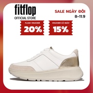 Giày Thể Thao Nữ FitFlop F-MODE Da/Lụa/Kim Loại Đế Cao - White Mix - FON-IY4-A09