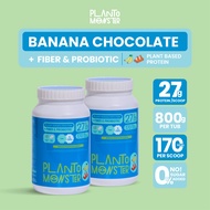 Planto Monster โปรตีนพืช ขนาด 800 กรัม 2 กระปุก โปรตีน รสบานาน่า ช็อกโกแลต มีไฟเบอร์ และโพรไบโอติก
